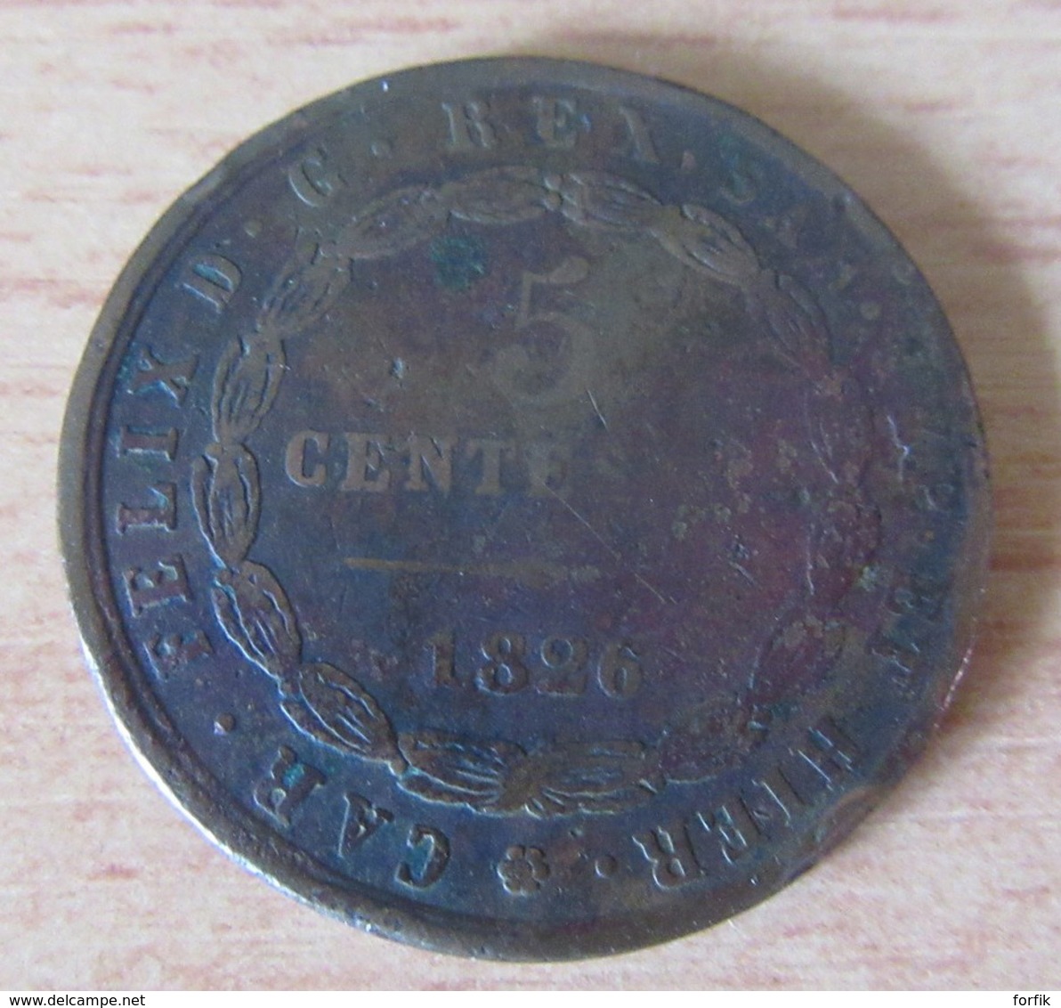 Italie / Italia / Sardaigne - Monnaie 5 Centesimi 1826 - Italian Piedmont-Sardinia-Savoie