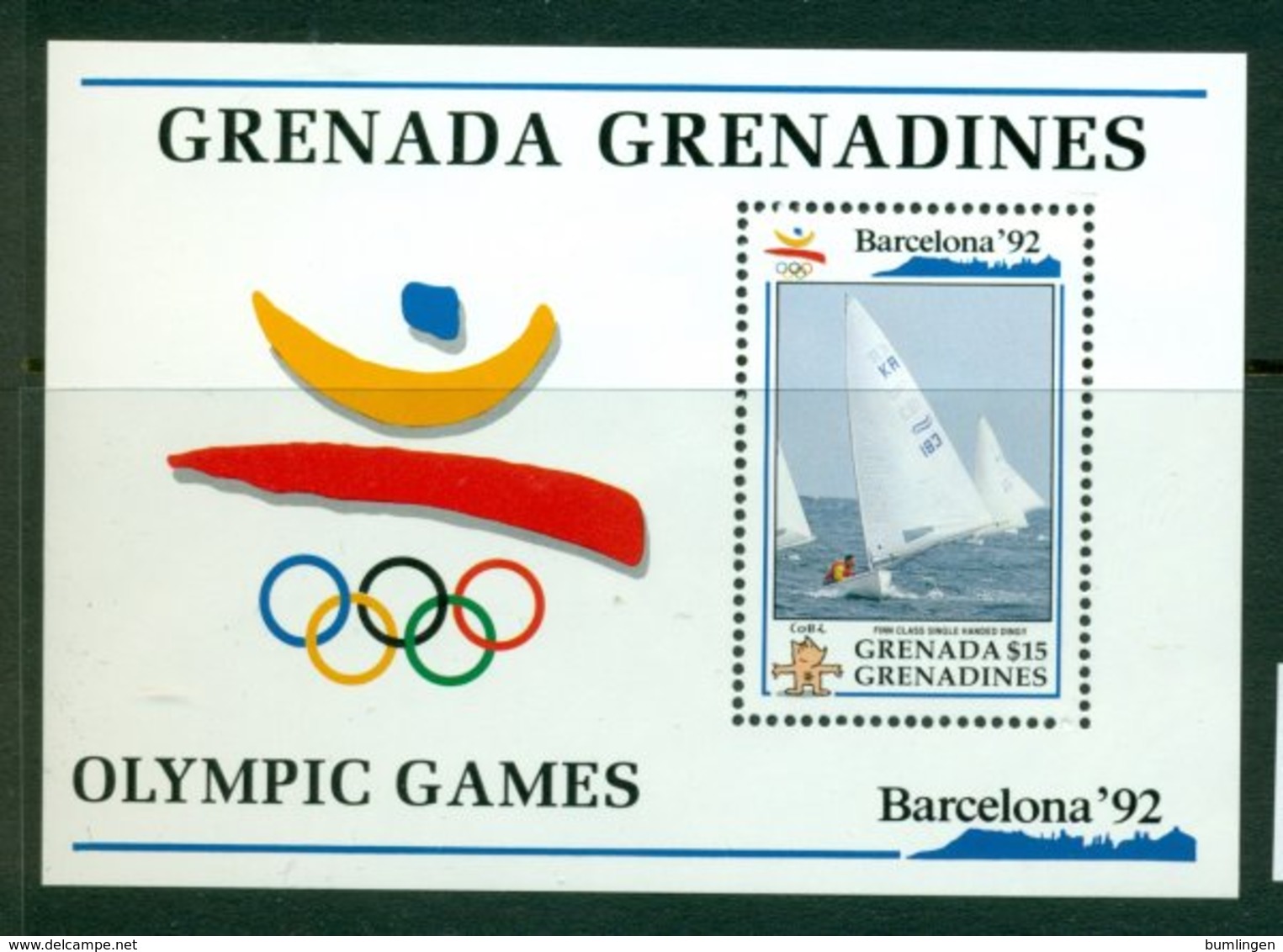 GRENADA - GRENADINES 1992 Mi BL 238** Olympic Summer Games, Barcelona - Sailing [A2450] - Summer 1992: Barcelona