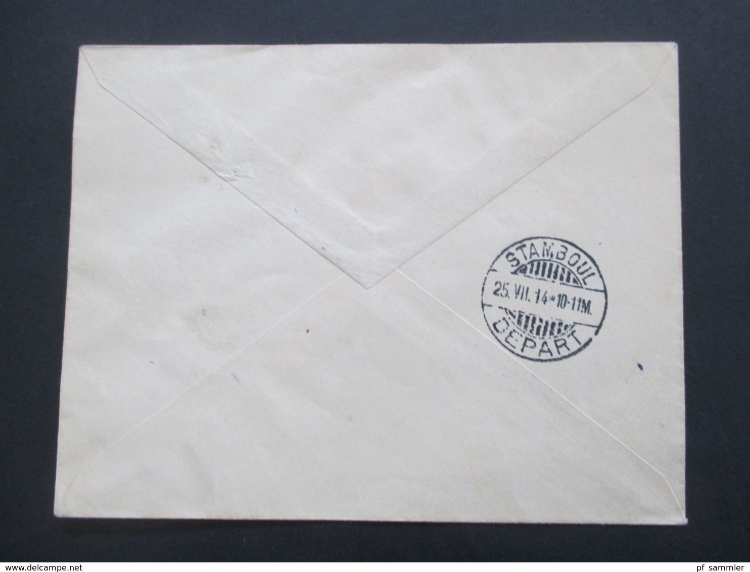 Türkei 1914 Nr.251 MeF Poste restante Francaise Smyrne Einschreiben / Recommande nach Wien Französische Besetzung Türkei