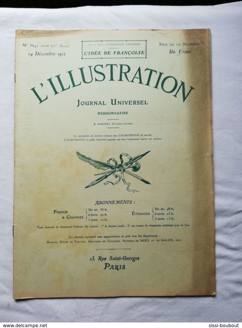 L'ILLUSTRATION Année 1912 / Armistice Turco Balcanique / Armée Hellène / Kismet / Hôtel De Ville Paris / - 1900 - 1949