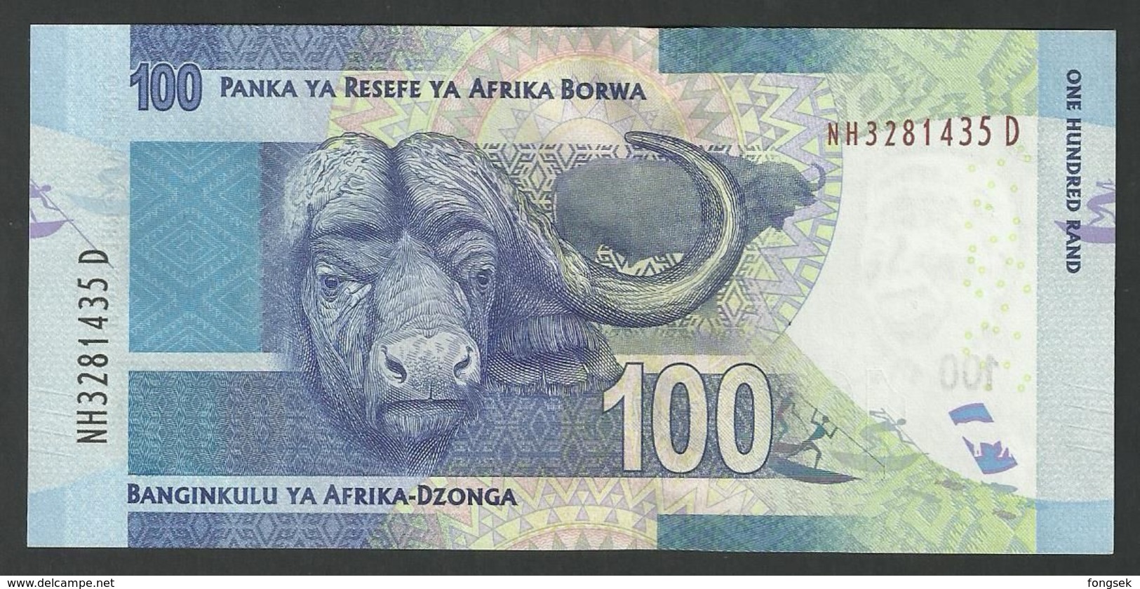 SOUTH AFRICA / AFRIQUE DU SUD.100 RAND (2015). P 141b. NELSON MANDELA. SIGN. L.KGANYAGO. BACK: BUFFALO HEAD. UNC / NEUF - Afrique Du Sud