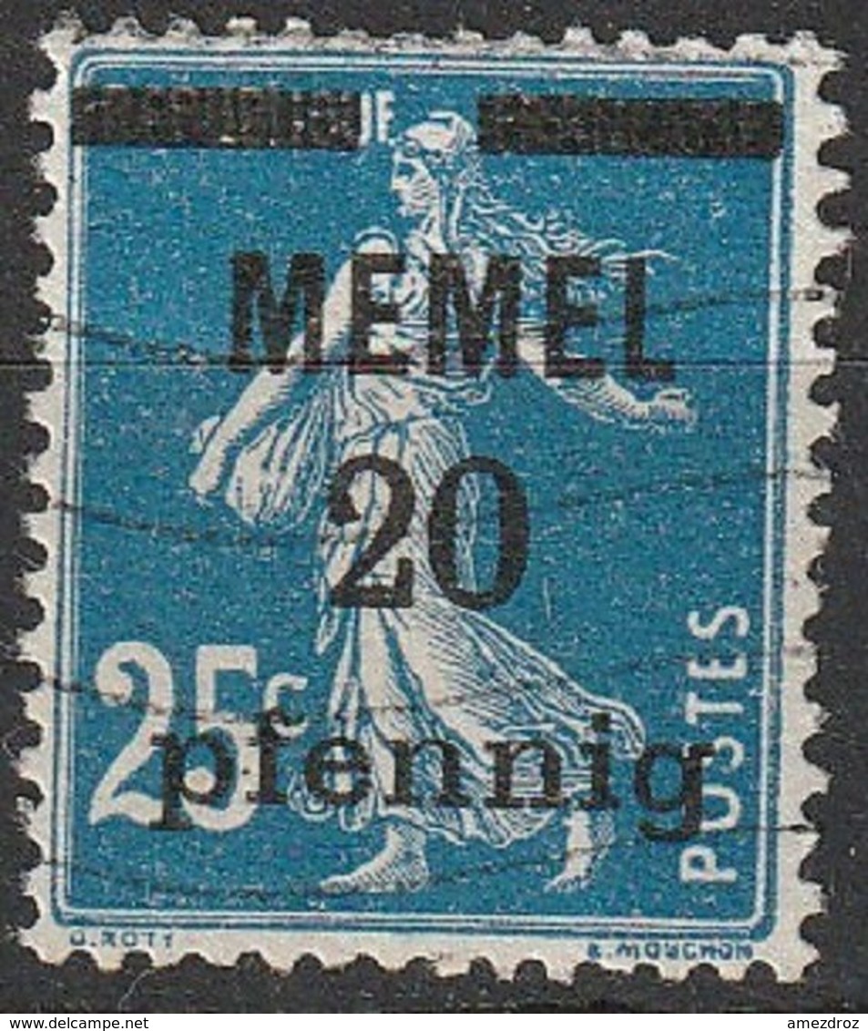 Memel 1920 N° 20 Semeuse Surchargée (E14) - Usati