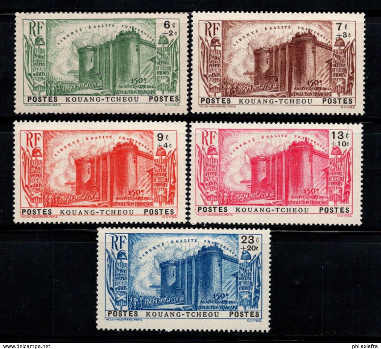 Kouang-Tchéou 1939 Yv. 120-124 Neuf ** 100% Révolution Du 150e Anniversaire - Unused Stamps