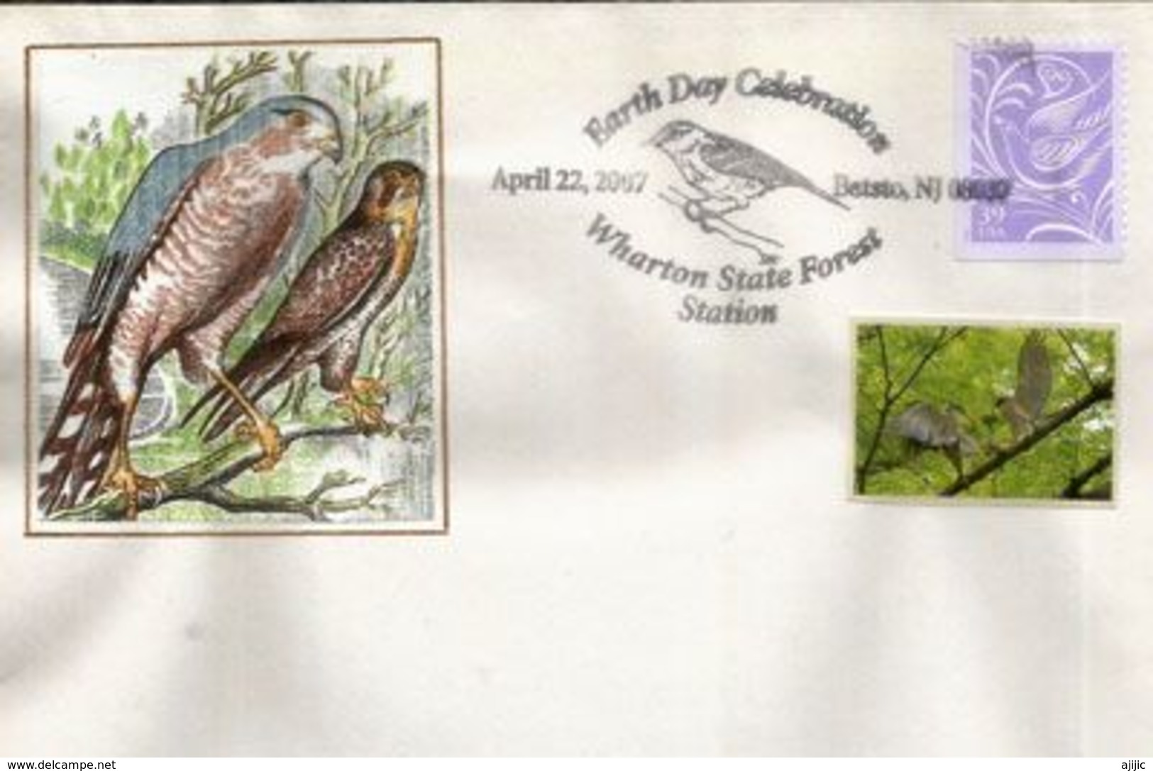 USA.  Bird Watching.New-Jersey Wharton State Forest.  Letter - Werbestempel