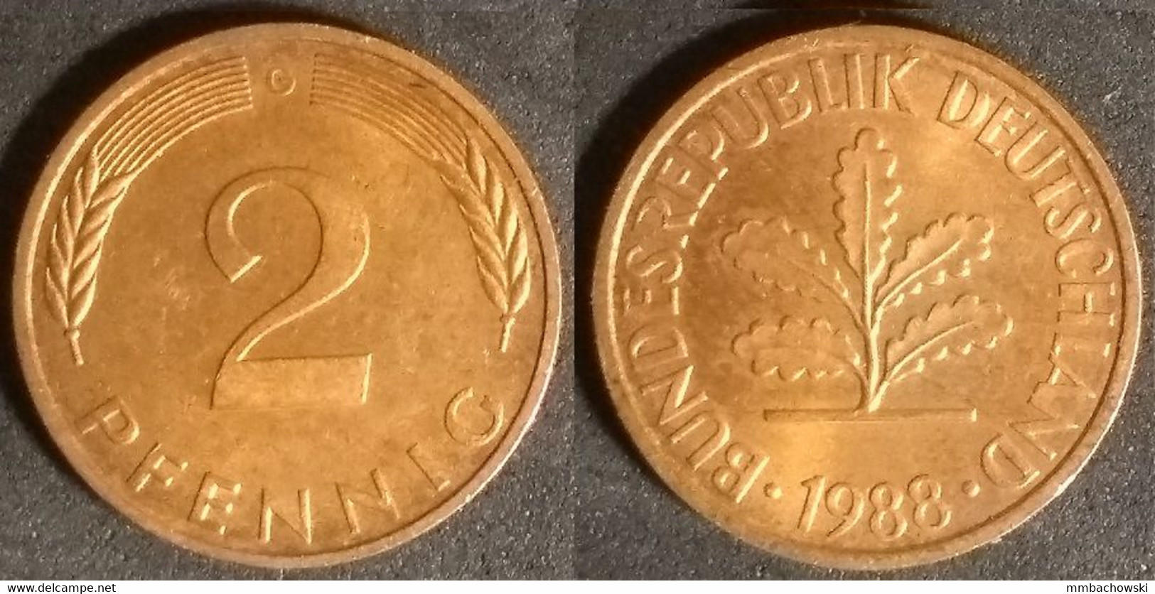 Germany FRG - 2 Pfennig 1988 G Used (ge007) - 2 Pfennig