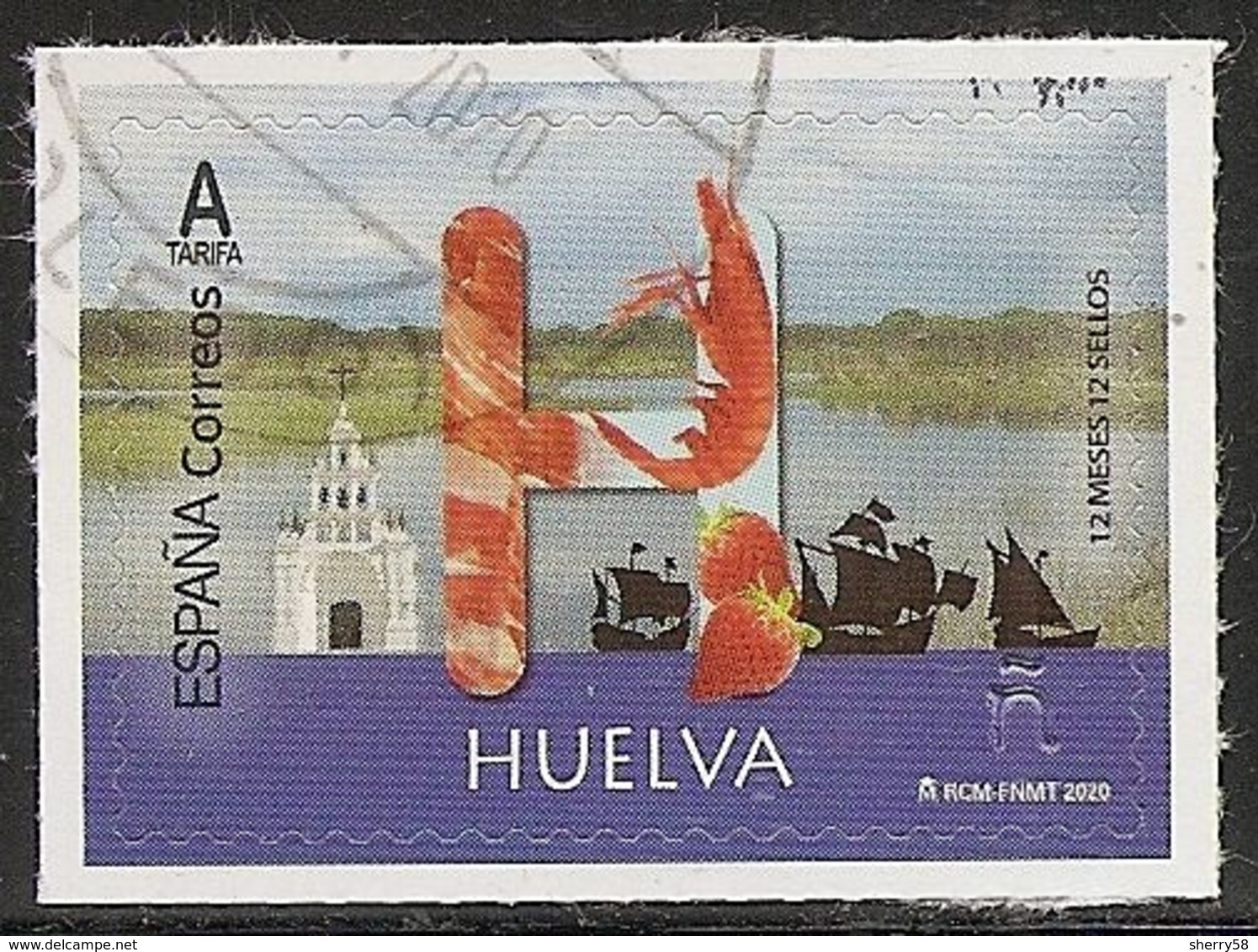 2020-ED. 5366 - 12 Meses, 12 Sellos. Huelva-USADO- - Gebraucht