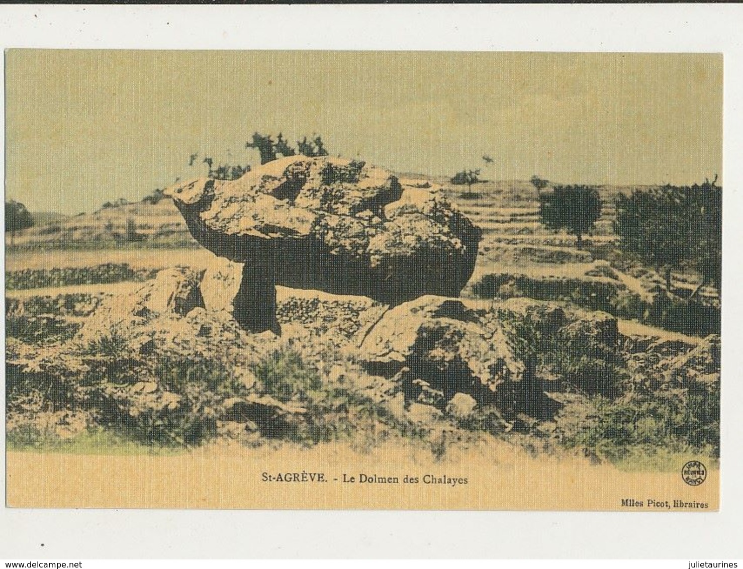 SAINT AGREVE LE DOLMEN DES CHALAYES CPA BON ETAT - Dolmen & Menhirs