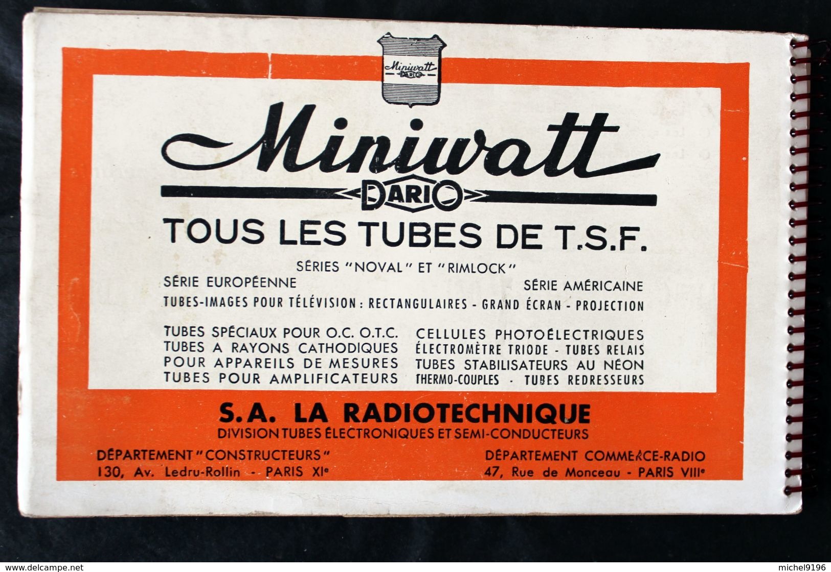 Catalogue RADIO TUBES Gaudillat-Aisberg-De Schepper De 1957 162pages - Audio-Visual