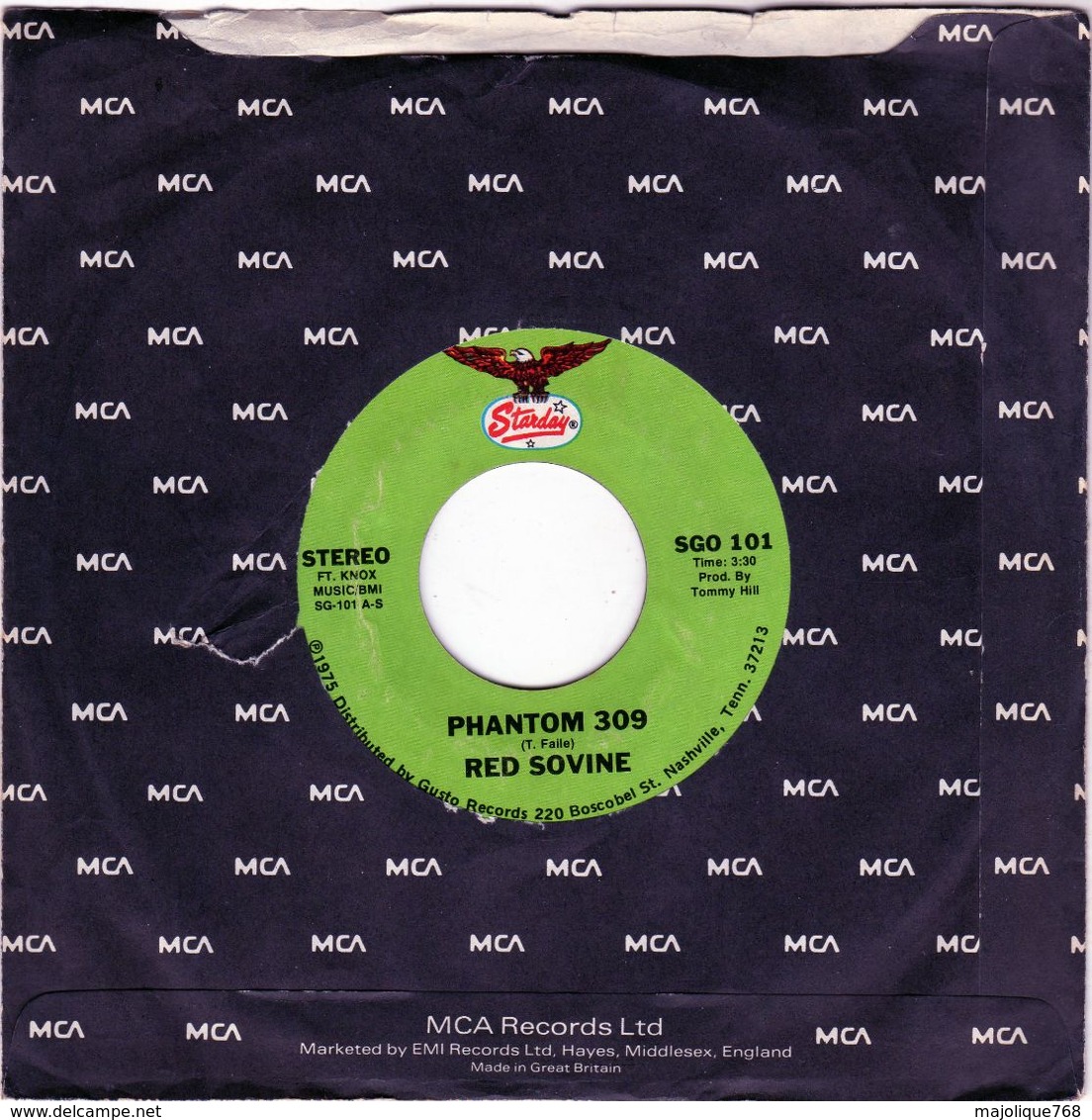 Disque - Red Sovine - Phantom 309 - Starday SGO 101 - USA 1975 - - Country Y Folk