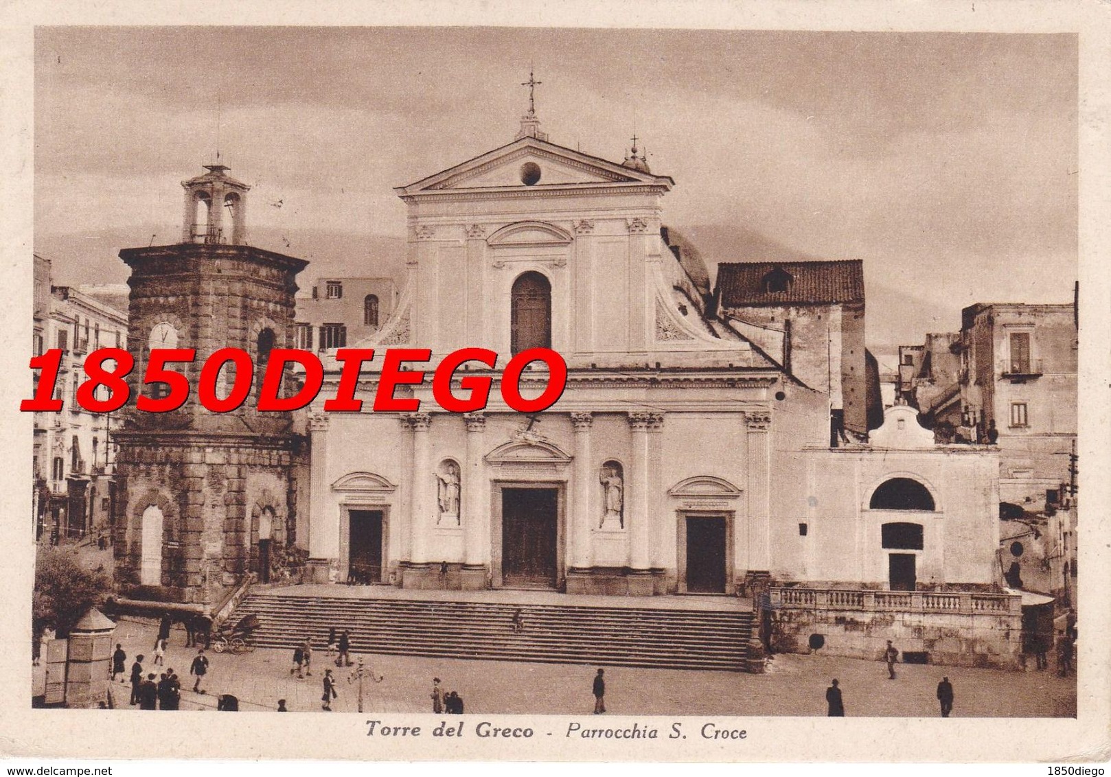 TORRE DEL GRECO - PARROCCHIA S. CROCE F/GRANDE VIAGGIATA 1947 ANIMAZIONE - Torre Del Greco