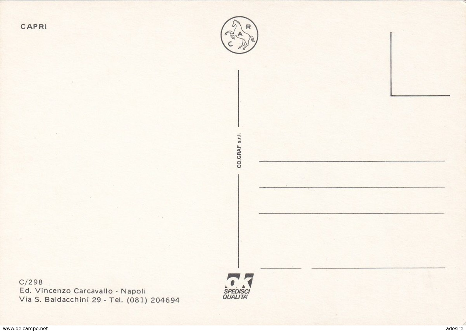 TANTI SALUTI DA CAPRI (Italien), Karte Um 1970 - Carpi