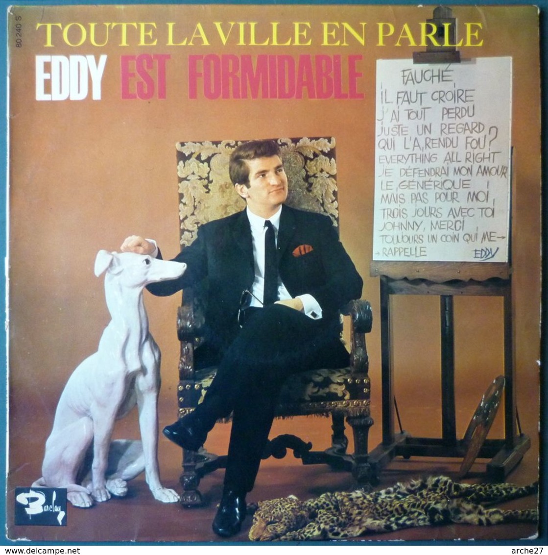 EDDY MITCHELL - LP - 33T - Disque Vinyle - Toute La Ville En Parle - 80240 - Rock