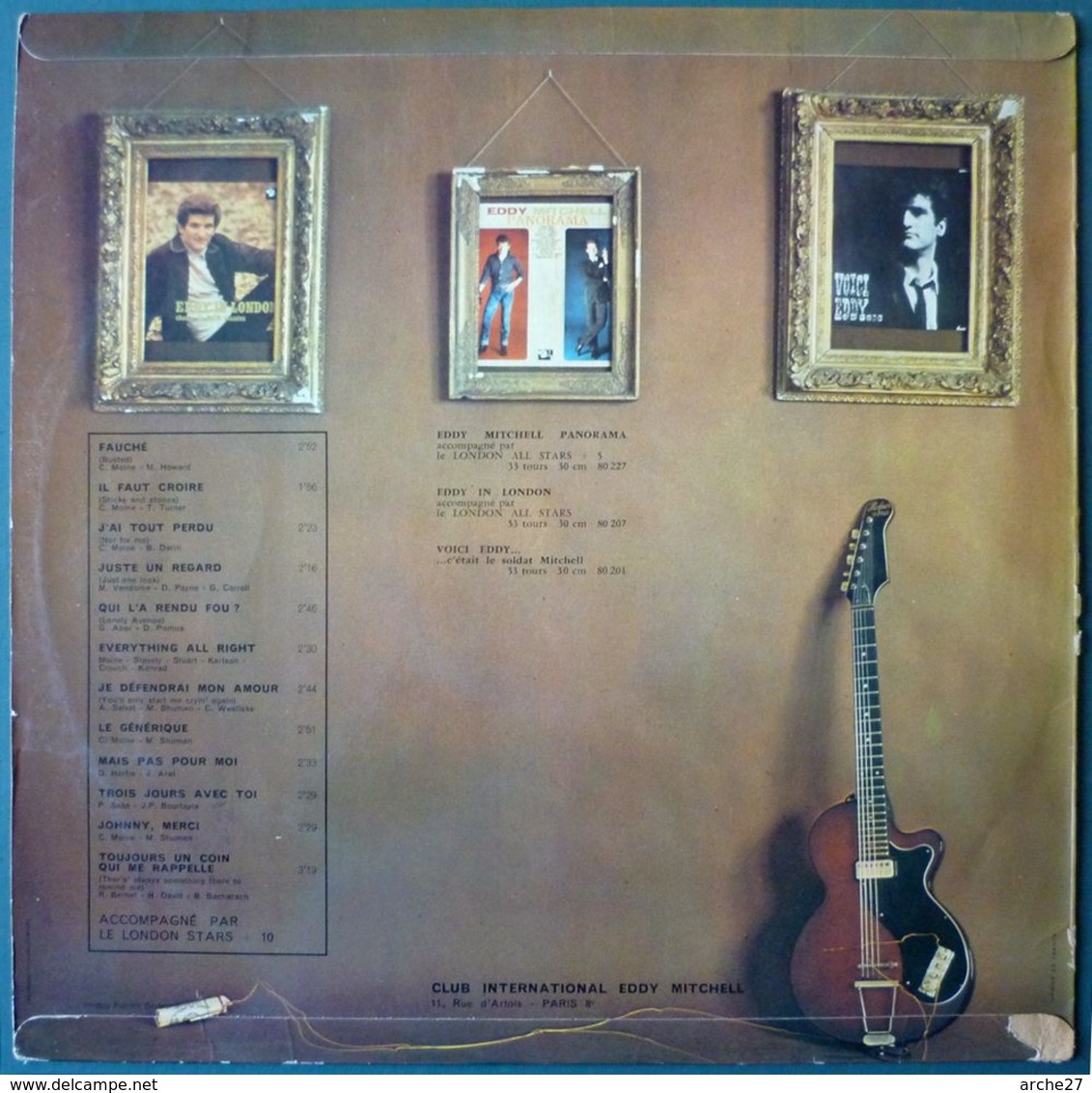 EDDY MITCHELL - LP - 33T - Disque Vinyle - Toute La Ville En Parle - 80240 - Rock