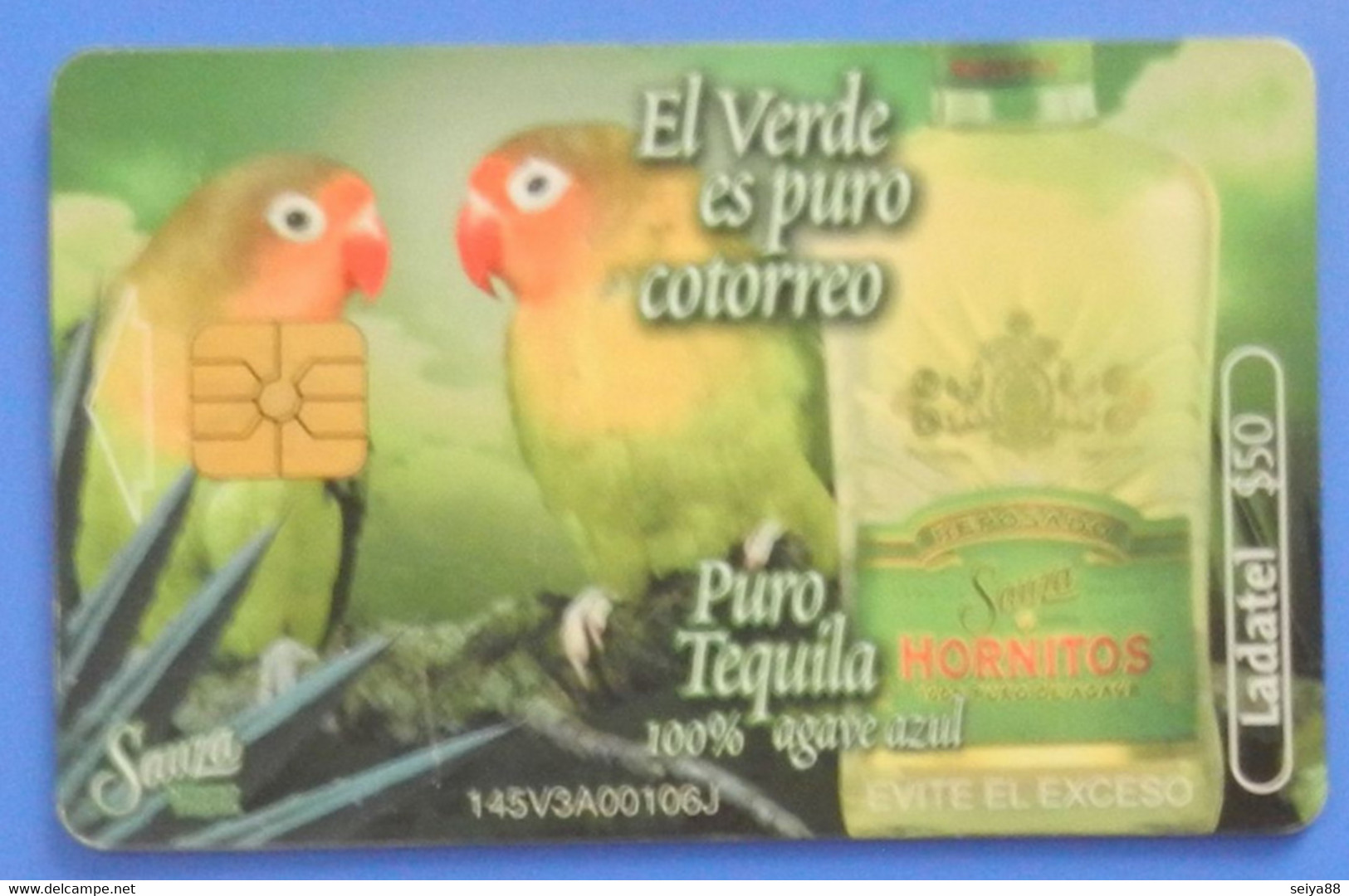 Mexico Parrot Love Bird Agapornis Tequila Hornitos Sauza Telmex Ladatel - Loros