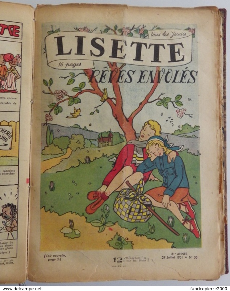 LISETTE Année 1951 Complète (31e Année), 52 Numéros Reliés - Lisette