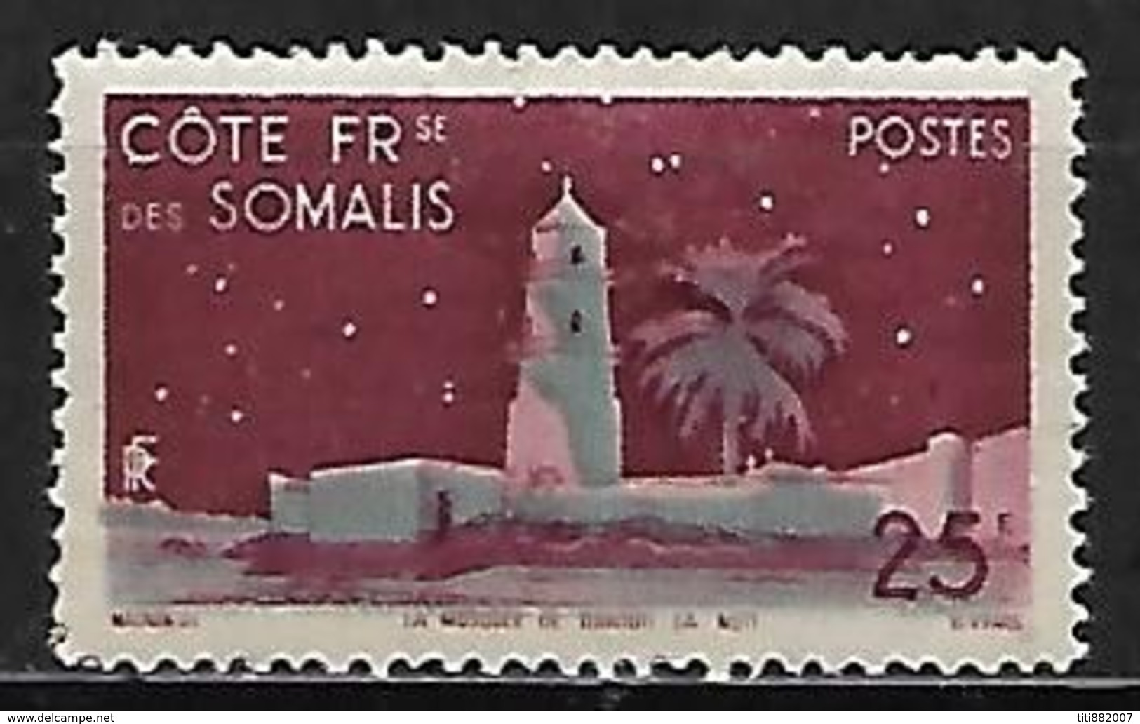 COTE  DES  SOMALIS    -  1947 .   Y&T N° 282 *.    Mosquée - Ongebruikt