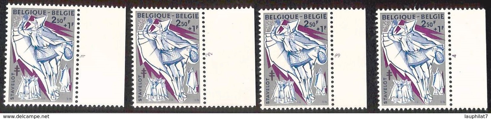 [160362]TB//**/Mnh-Belgique 1959 - N° 1117-pl1/4, Blancs Moussis De Stavelot, 2f50, Avec Pl1 Et 2 Grand Bdf Et Pl3 Avec - ....-1960