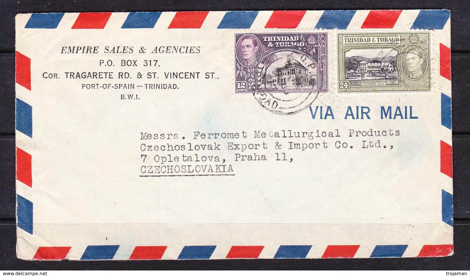 EX-PR-SC 21-30 AVIA LETTER FROM TRINIDAD & TOBAGO TO CZECHOSLOVAKIA - Trinidad & Tobago (...-1961)