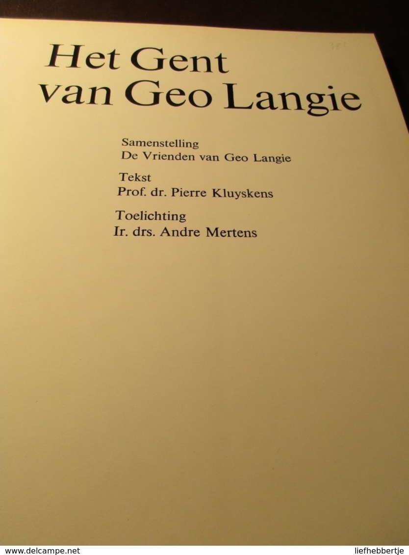 Het Gent Van Geo Langie - Kunst Etser  Yyy - Geschiedenis