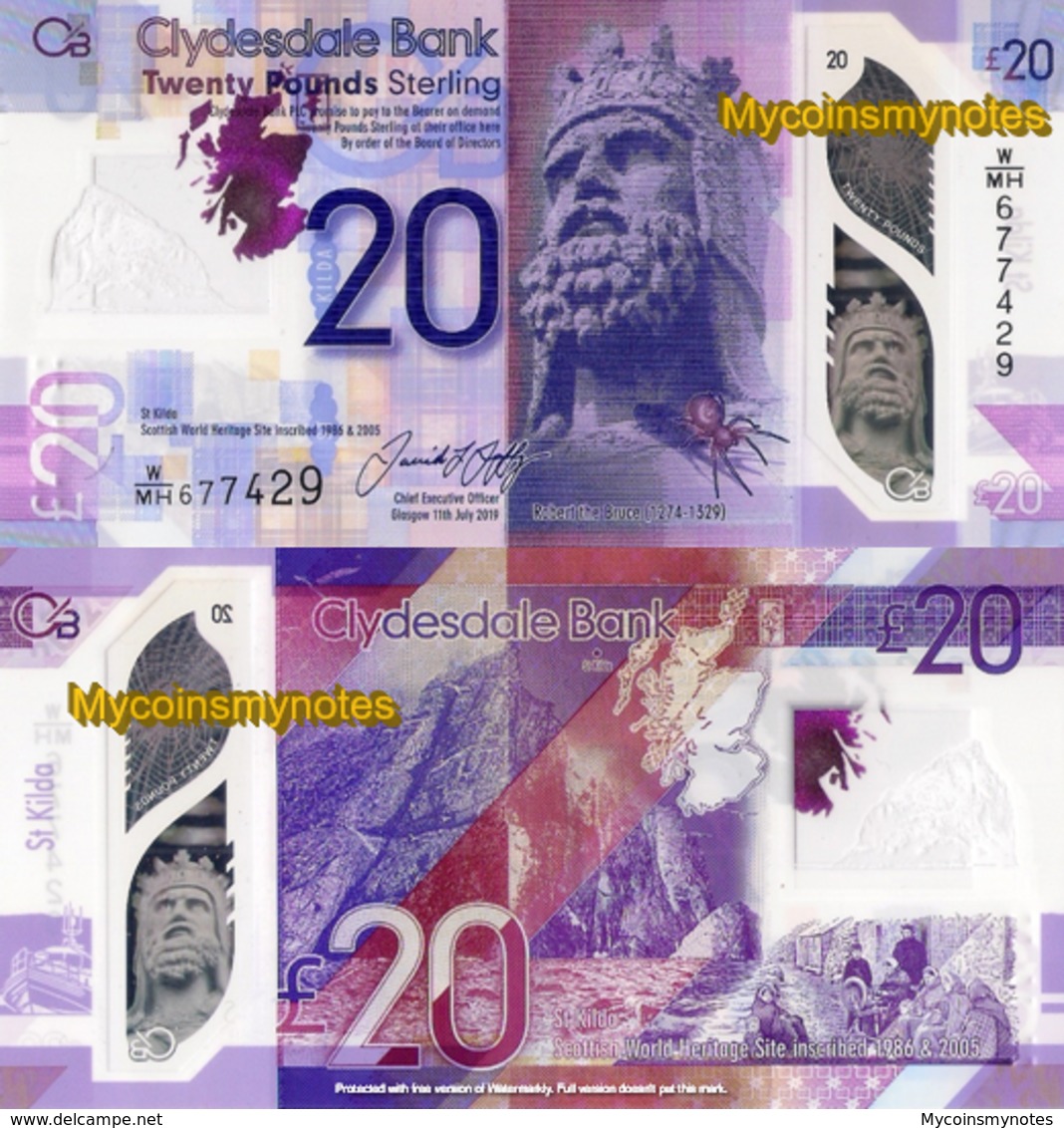 SCOTLAND, Set Of 3x£20£, 2020, P-NEW, POLYMER, UNC - 20 Pounds