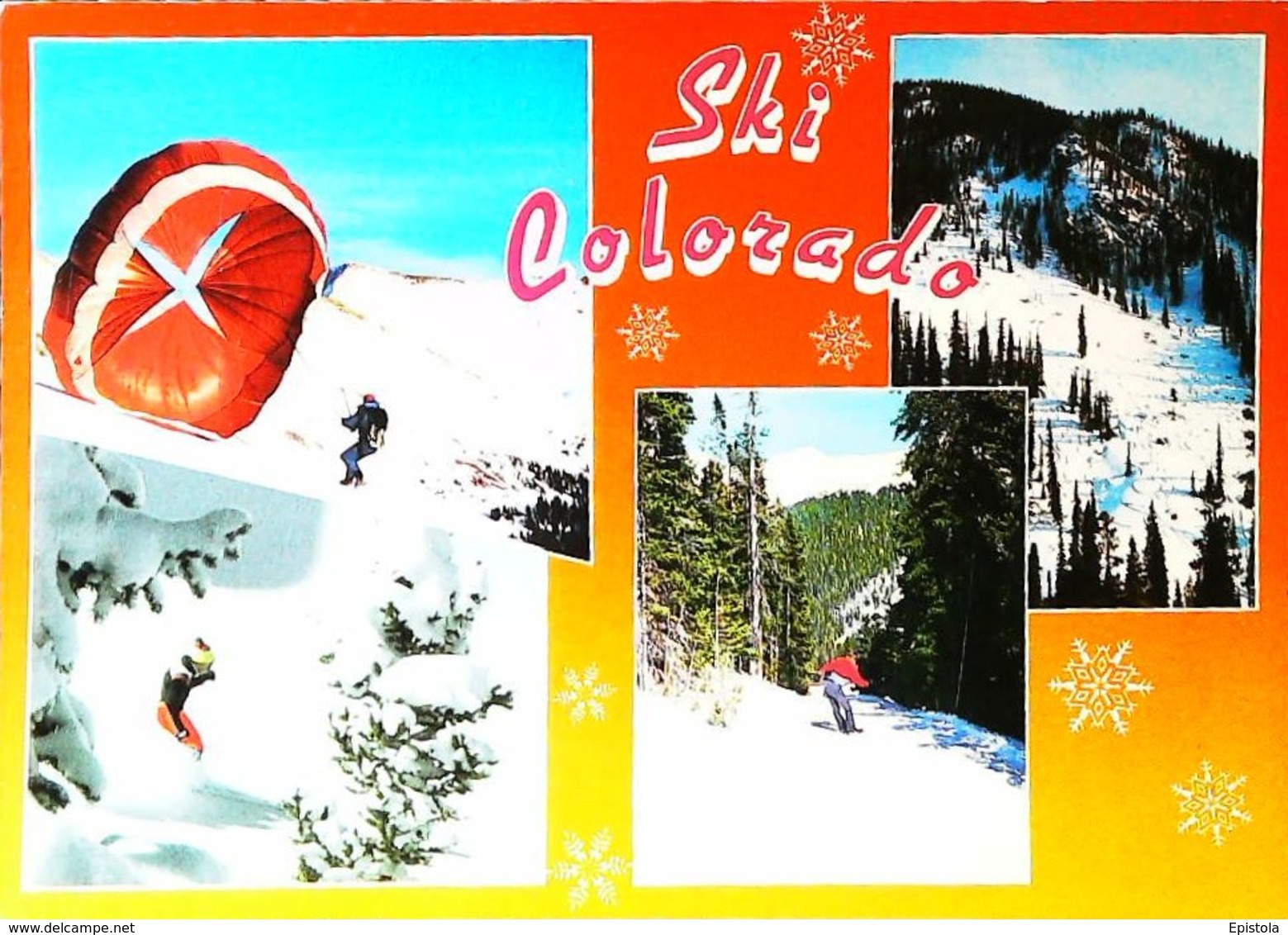 Parachutisme à Ski  "Ski Country & Parachuting" COLORADO -Edt Boulder Co. -  CPM 1980s - Parachutespringen