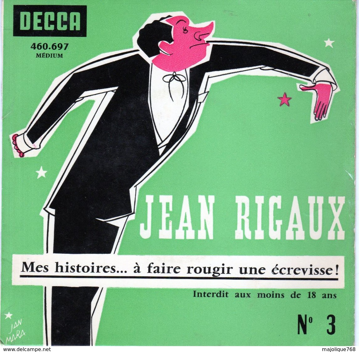 Disque - Jean Rigaux N°3 - Mes Histoires... à Faire Rougir Une écrevisse - DECCA 460.697 - 1963 - - Comiques, Cabaret