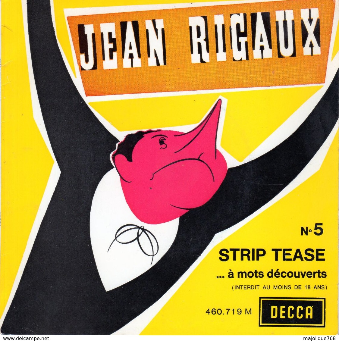 Disque - Jean Rigaux N°5 - Strip Tease...à Mots Découverts - DECCA 460.719 - 1969 - - Humour, Cabaret