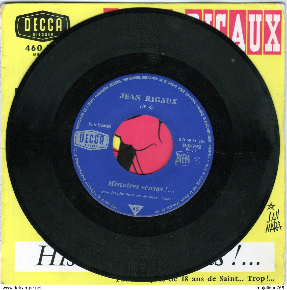 Disque - Jean Rigaux N°6 - Histoires Sensas !... - DECCA 460.722 - 1964 - - Humour, Cabaret