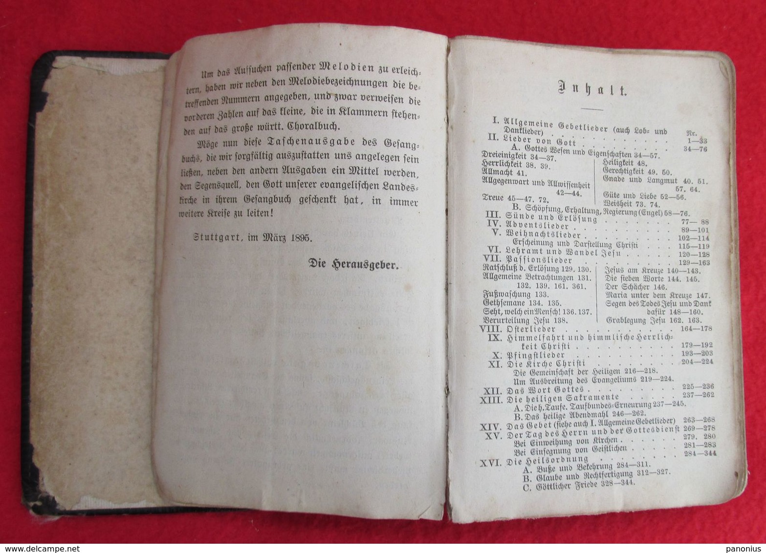 EVANGELISCHE KIRCHE / EVANGELICAL CHURCH, GEBETSBUCH PRAYER BOOK, STUTTGART, Year 1895 - Christendom