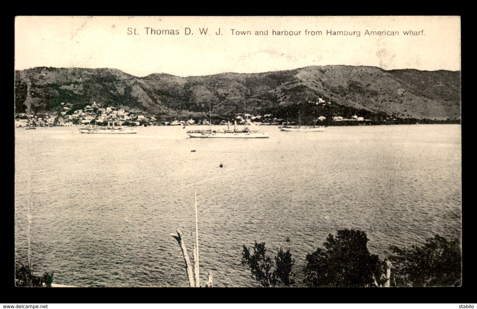 ILES VIERGES - ST THOMAS - TOWN AND HARBOUR FROM HAMBURG AMERICAN WHARF - Vierges (Iles), Amér.