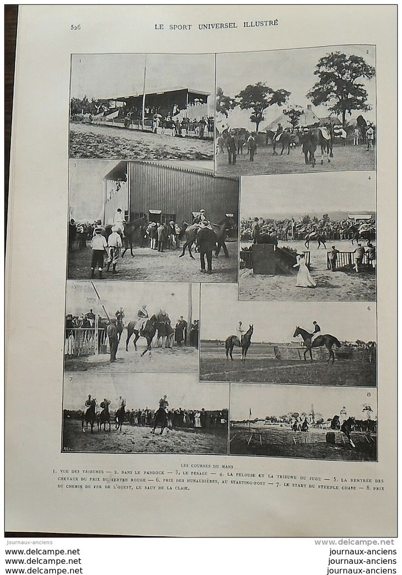 1901 CHUTE DE SANTOS DUMONT TERRASSE DE PASSY - LE ROI DU TIR - AVIRON - CAEN - LE MANS -  DEAUVILLE