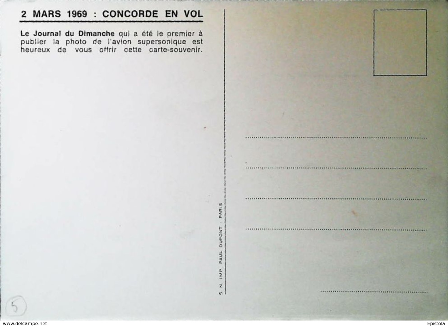 CONCORDE BAC SUD AVIATION  - Edition Spéciale JOURNAL DU DIMANCHE  Mars 1969 - Accidents