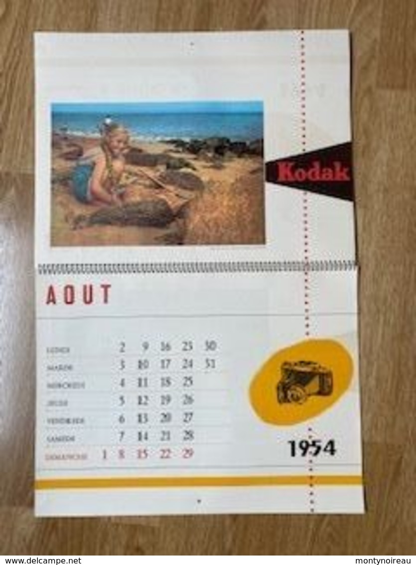 Bru 14 : Calendrier  Photo  Kodack  1954  Grand   Format  Env. 35 Par 27 Cm - Grand Format : 1941-60