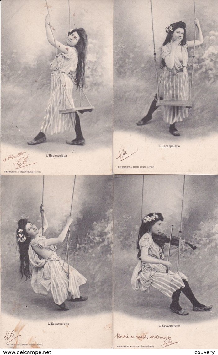 CPA FEMME( L'Escarpolette.) ,8 Cartes De La Même Série. (1904) - Donne