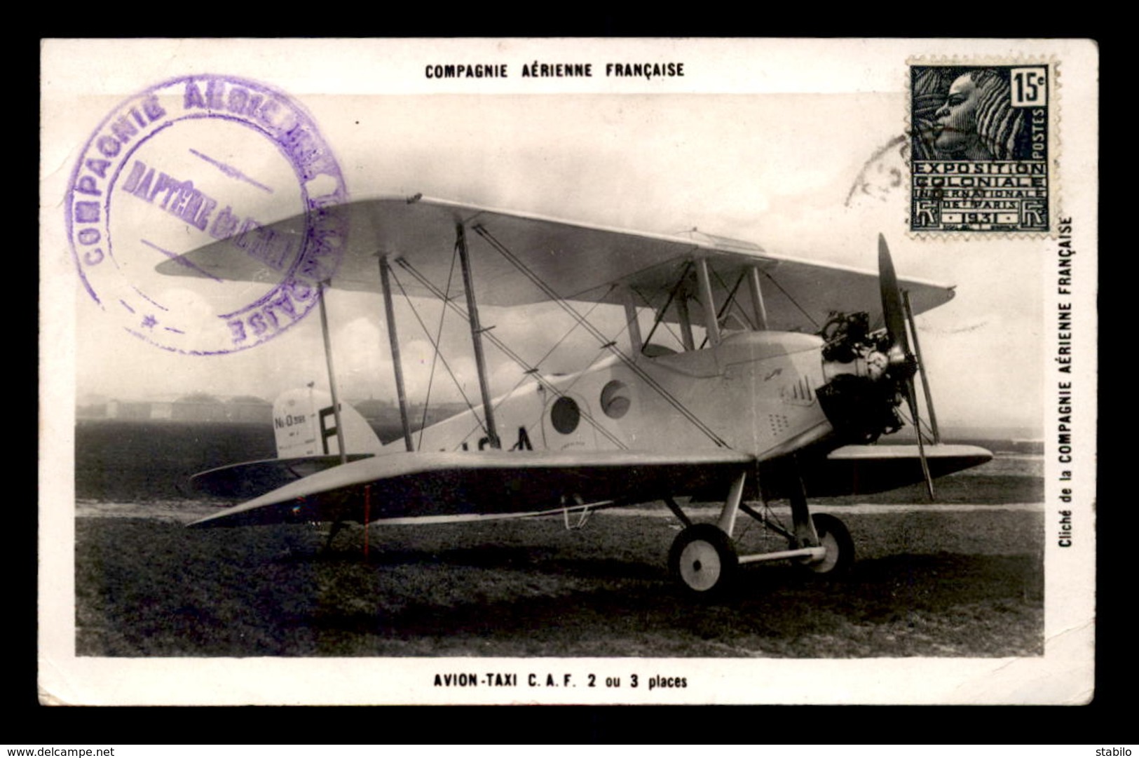 AVIATION - AVION TAXI C.A.F. 2 OU 3 PLACES - COMPAGNIE AERIENNE FRANCAISE - 1919-1938: Between Wars