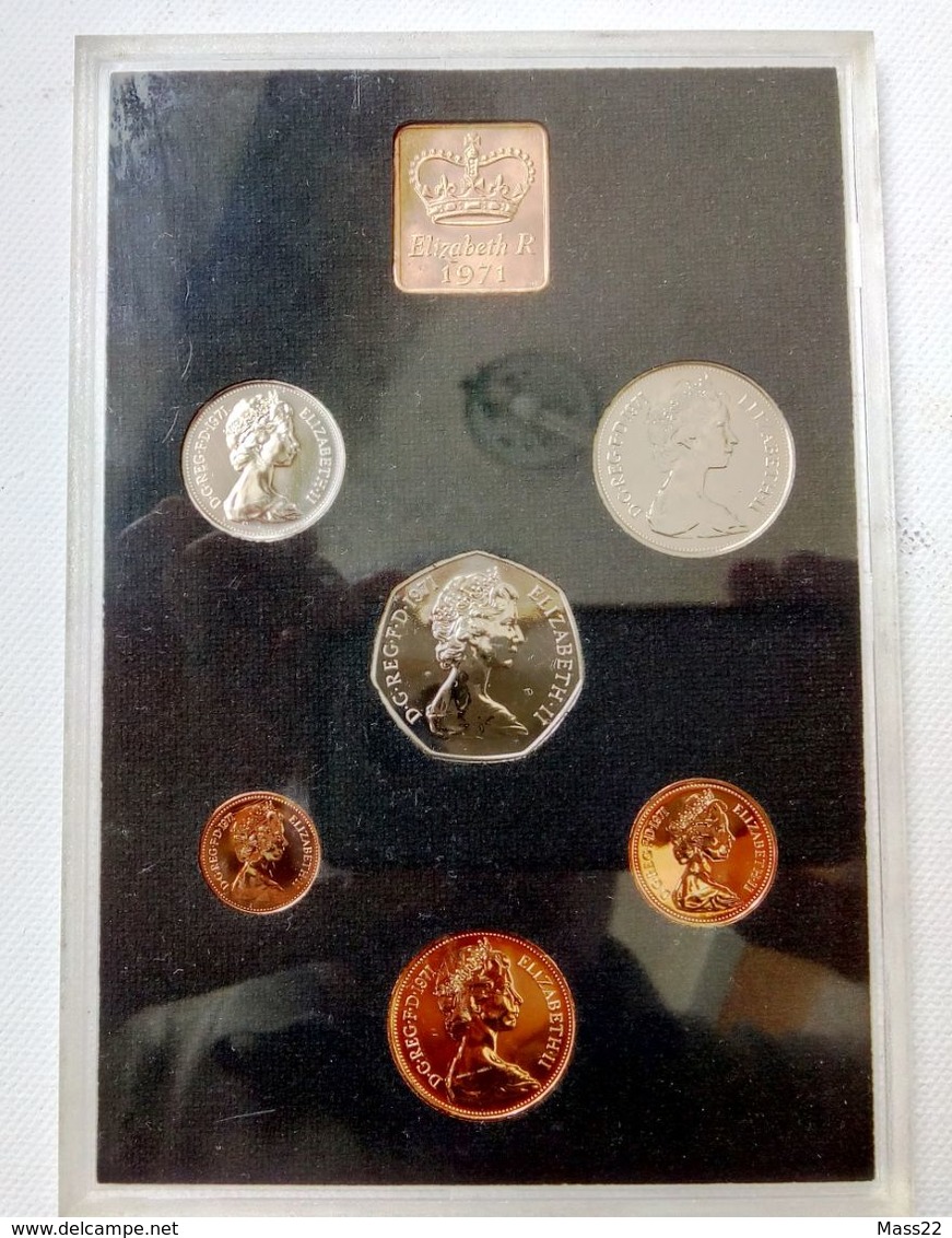 Full Set Of UK UC First Date 1971 New Penny And Pence In Plastc Holder - Mint Sets & Proof Sets