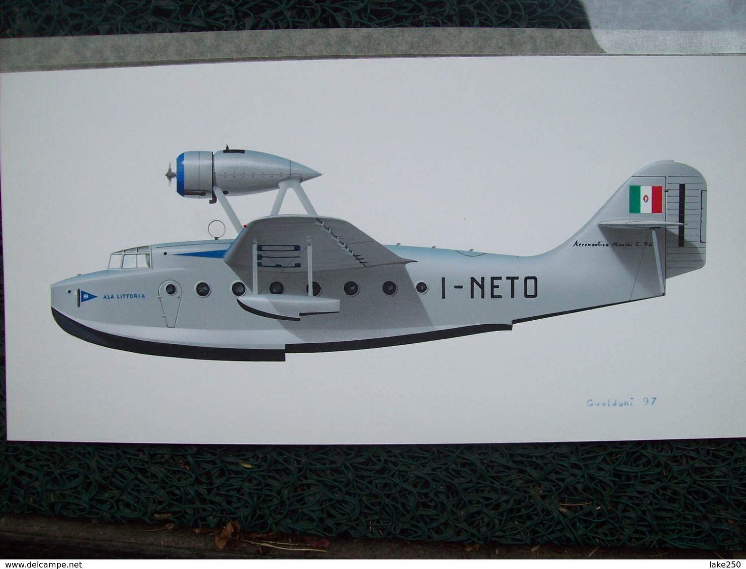 DIPINTO ORIGINALE  AEREO  IDROVOLANTE  MACCHI C 94 Di GUALDONI - Acrilicos