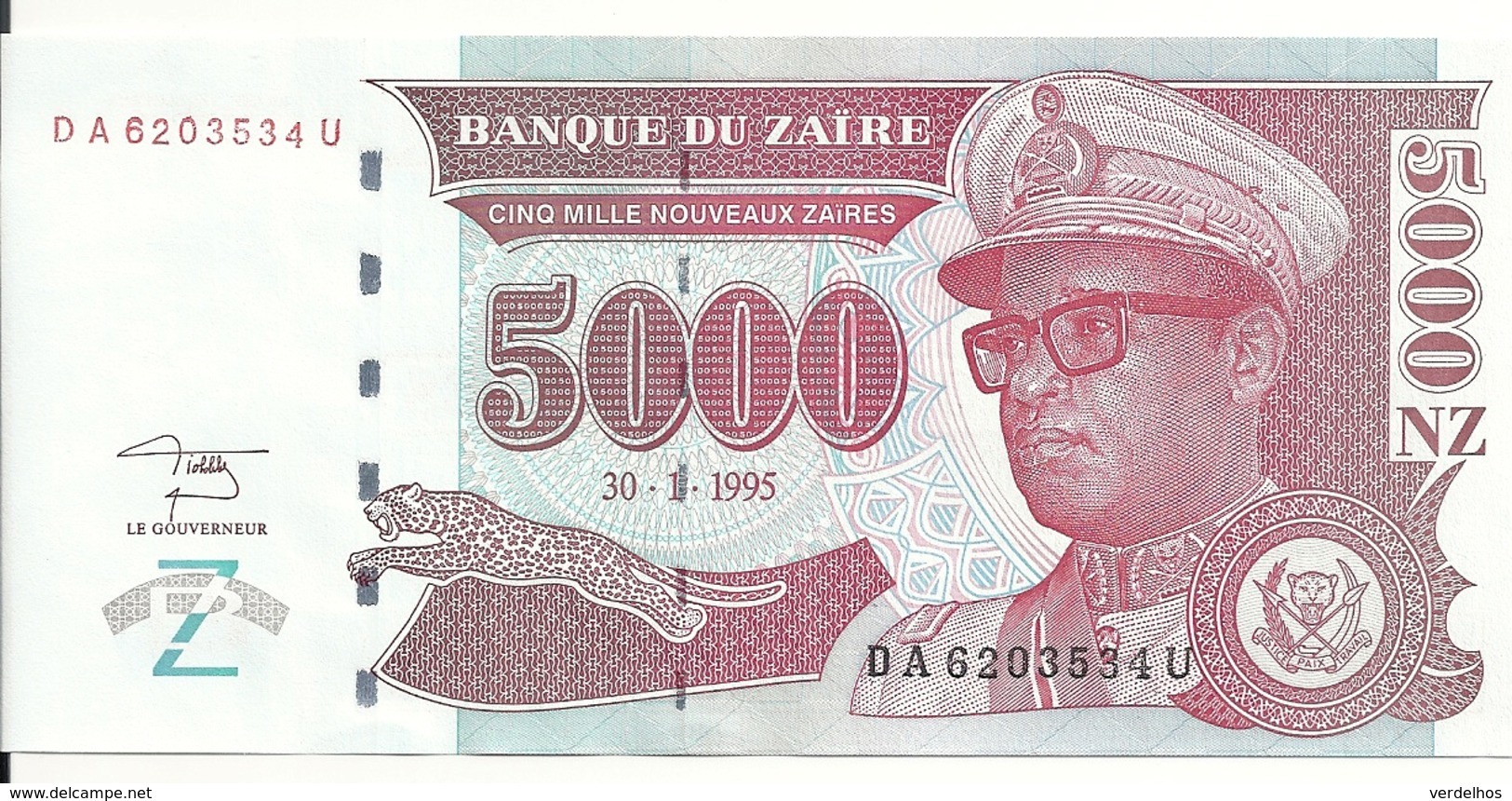 ZAIRE 5000 NOUVEAUX  ZAIRES 1995 (HDMZ) UNC P 69 - Zaire