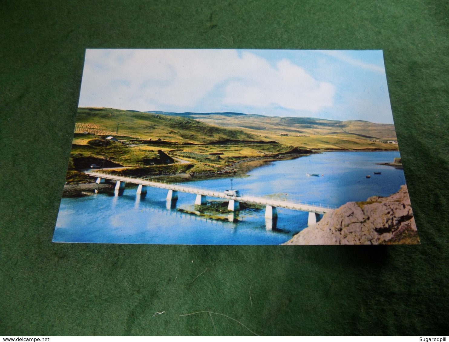 VINTAGE UK SCOTLAND: SHETLAND Muckle Roe Bridge Colour Hughson - Shetland