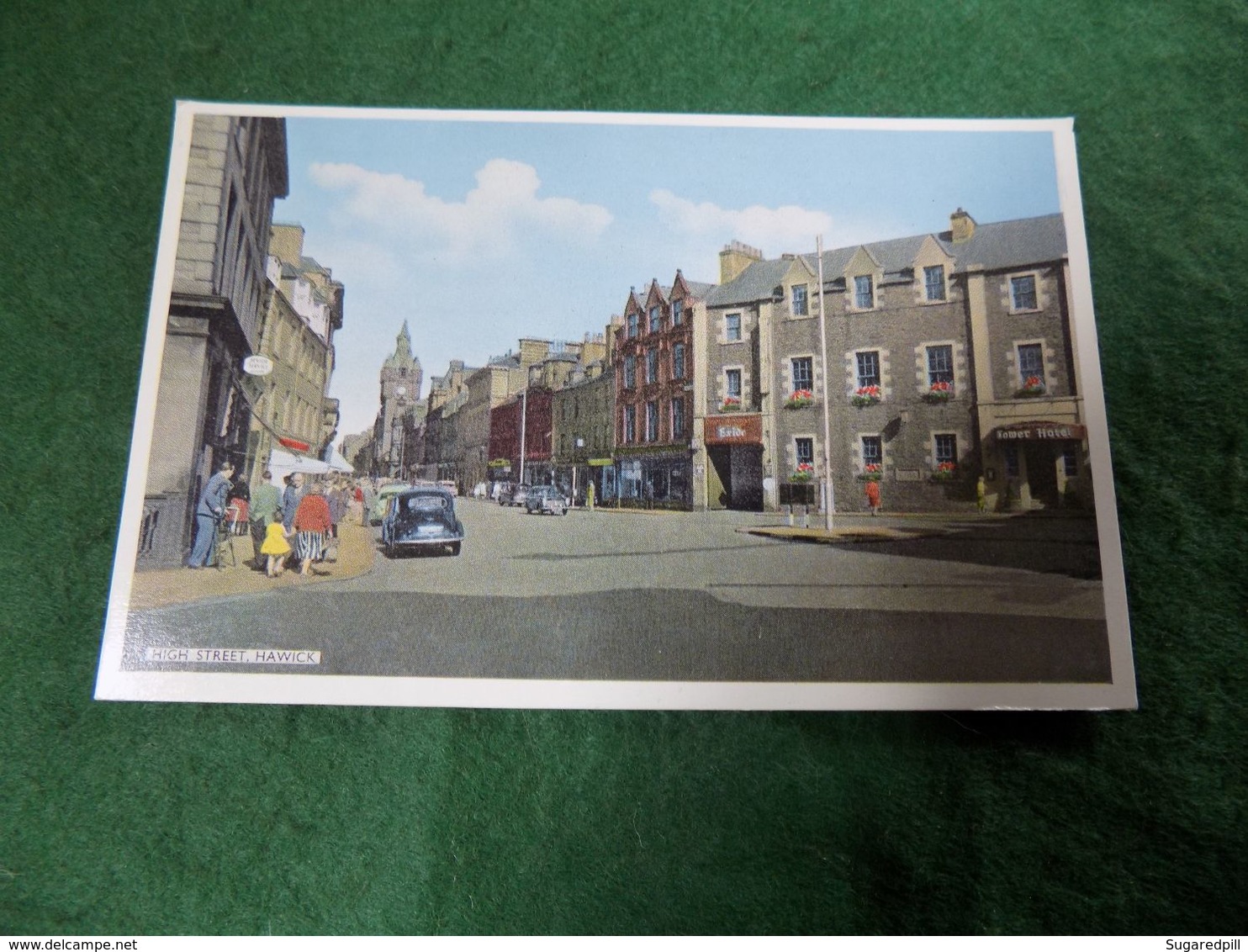 VINTAGE UK SCOTLAND: HAWICK High Street Tower Hotel Tint Cars Dennis - Roxburghshire