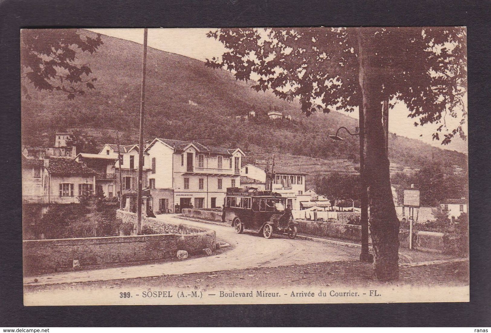 CPA Alpes Maritimes 06 Sospel Courrier Autobus Circulé - Sospel