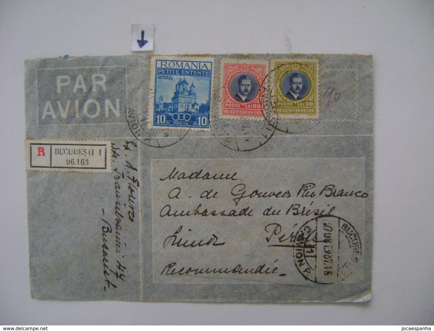 ROMANIA / RUMANIA - LETTER FROM BUCHARESTI TO LIMA (PERU) IN 1937 IN THE STATE - Covers & Documents