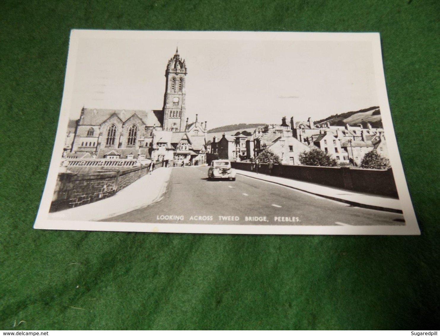 VINTAGE UK SCOTLAND: PEEBLES Looking Across Tweed Bridge B&w 1966 Lilywhite - Peeblesshire