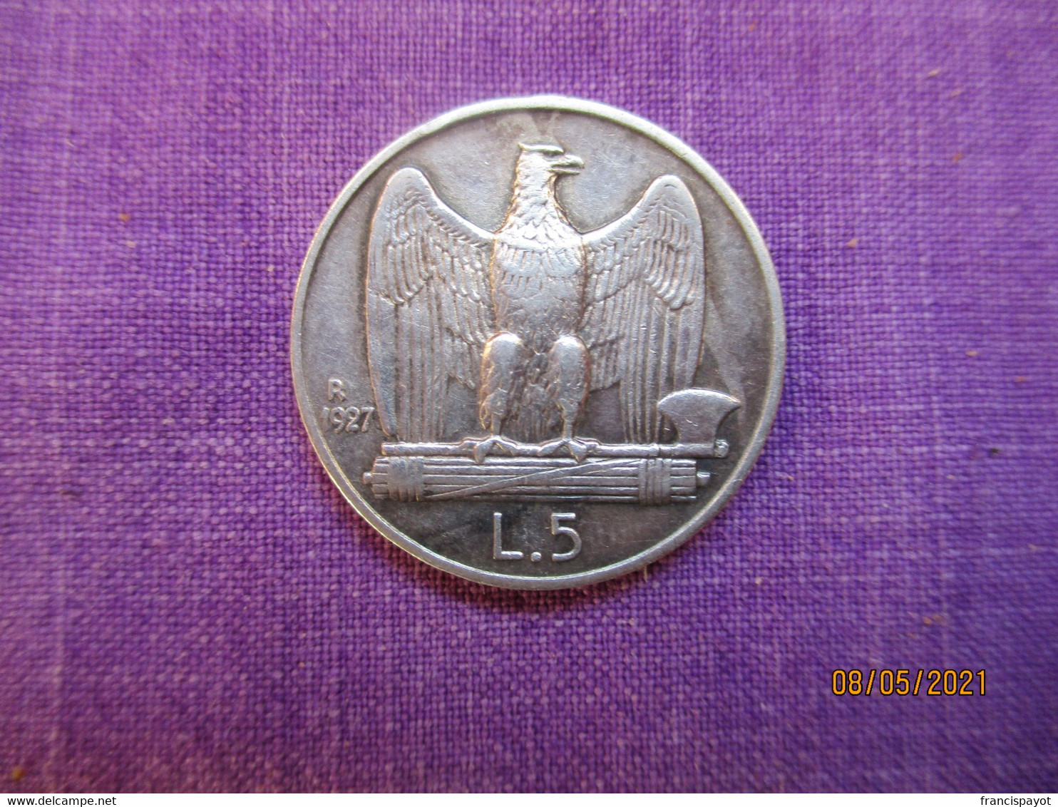 Italie: 5 Lire Aquilotto 1927 - 1900-1946 : Victor Emmanuel III & Umberto II