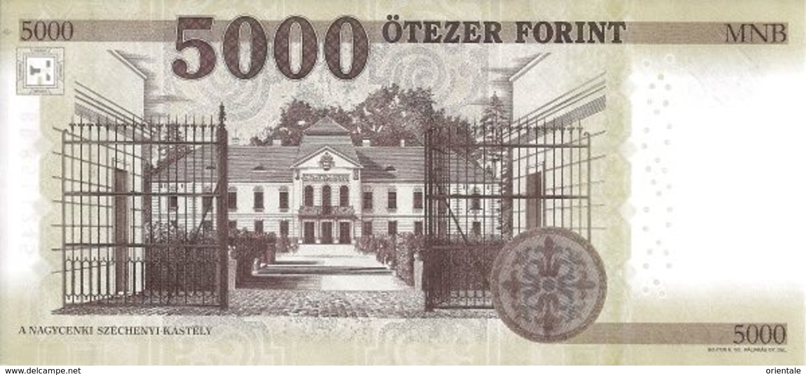 HUNGARY P. 205a 5000 F 2016 UNC - Hungría