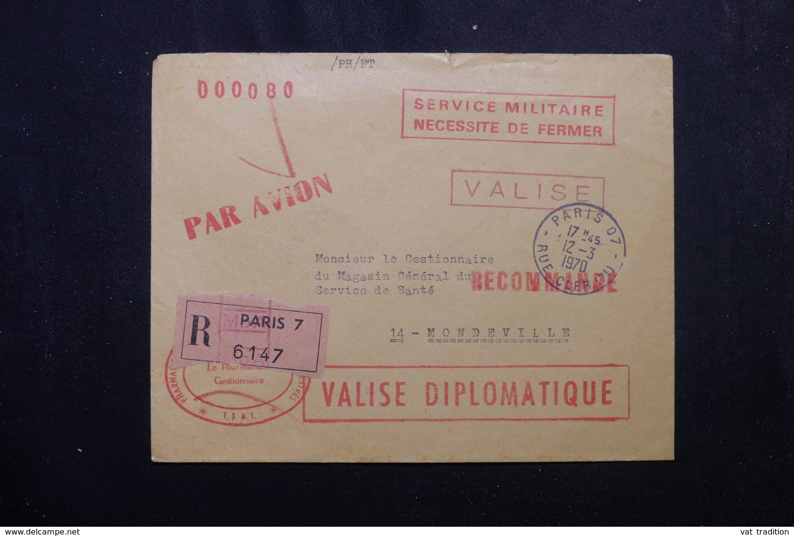 AFARS ET ISSAS - Enveloppe Militaire De Djibouti Pour La France ( Recommandé)  Par Valise Diplomatique En 1970 - L 63438 - Brieven En Documenten