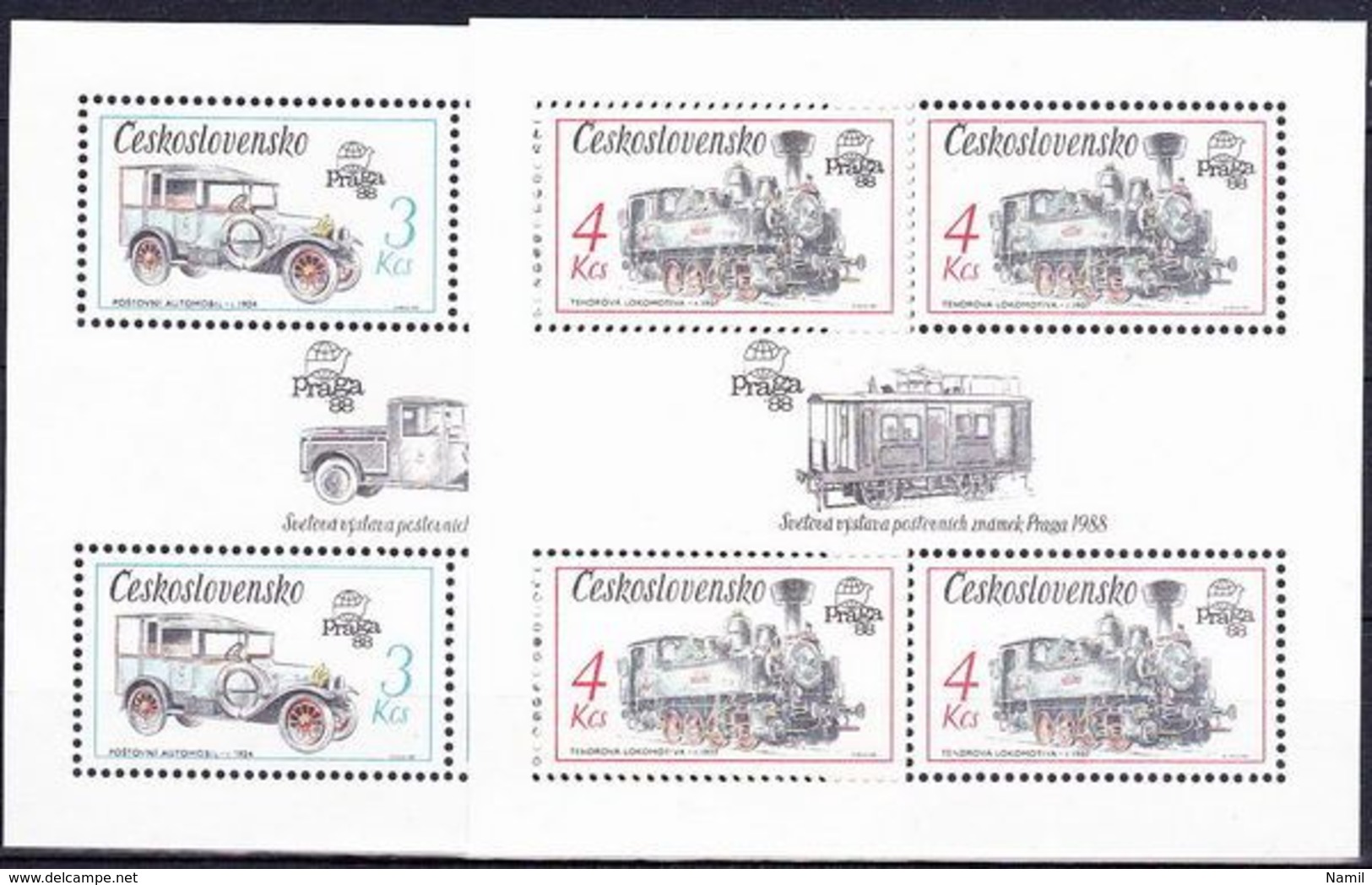 ** Tchécoslovaquie 1987 Mi 2912-3 - Bl.70-1 (Yv BF 74-5), (MNH) - Ungebraucht