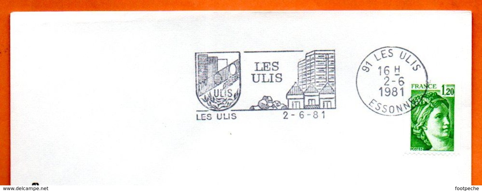 91 LES ULIS 1981 Lettre Entière N° PQ 508 - Oblitérations Mécaniques (flammes)