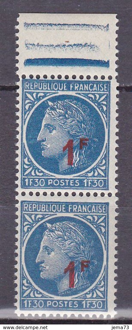 N° 791 Type Cérès De Mazelin Surchargé : Une Paire De 2  Timbres Impeccable Sans Charnière - Neufs