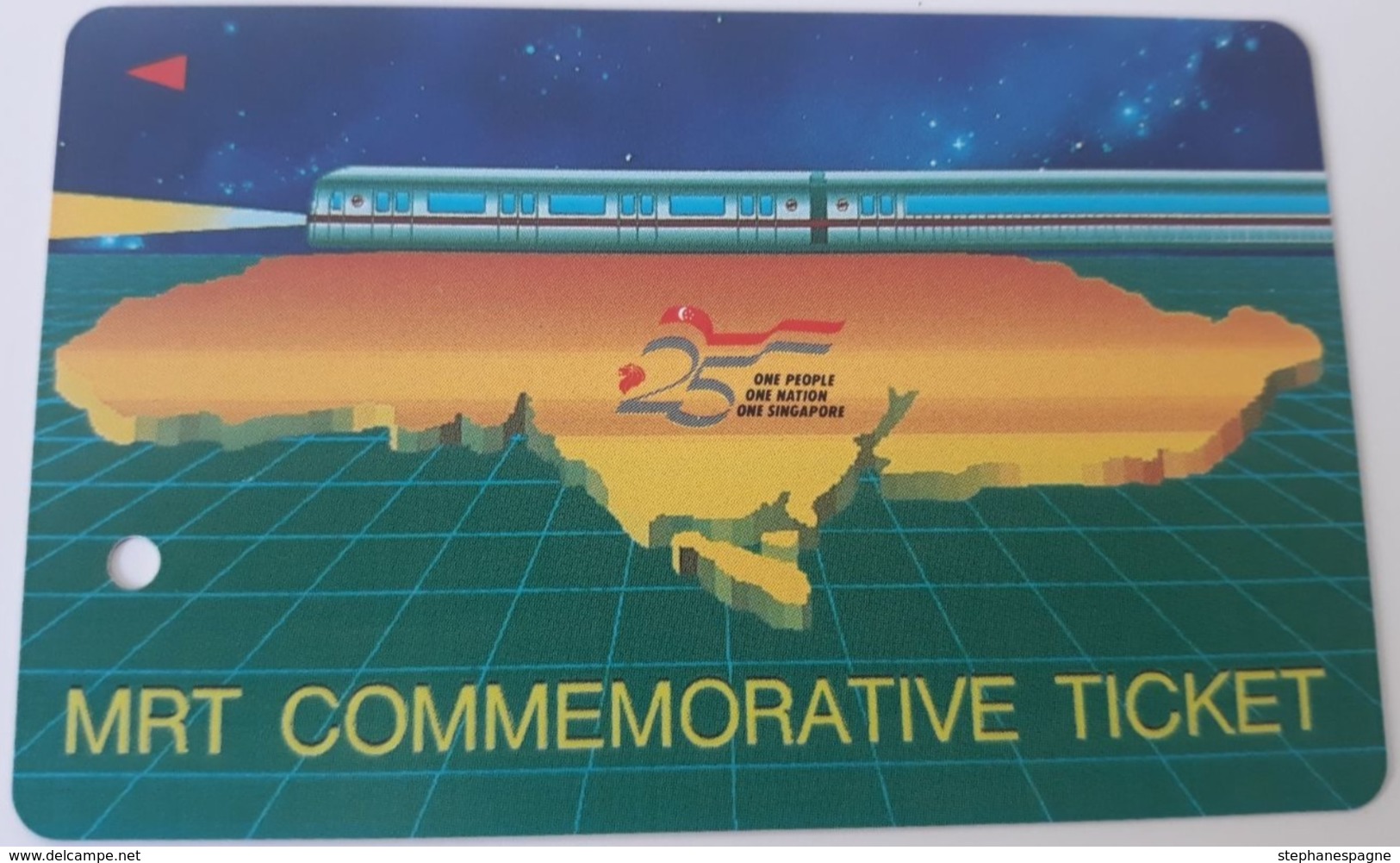 - RARE-MRT Metro Ticket Card, Openning Of MRT System On 6 July 1990 - Singapour